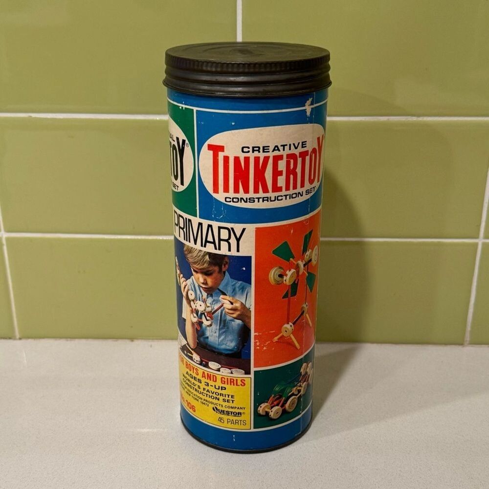 Vintage Tinkertoy Construction Set